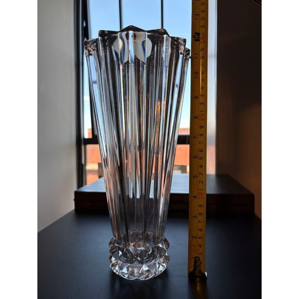Rosenthal Germany Tall Faceted Clear Crystal Vase Modern